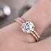 Rose Gold Round Cut White Sapphire 925 Sterling Silver Bridal Sets