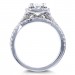 Round Cut White Sapphire 925 Sterling Silver Twisted Halo Bridal Sets