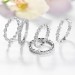 5 Pieces Round Cut White Sapphire Stack Eternity Bands Set