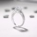 Heart Cut 925 Sterling Silver White Sapphire Halo Engagement Rings
