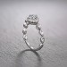 Beautiful Round Cut White Sapphire 925 Sterling Silver Halo Engagement Rings