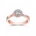 Round Cut Rose Gold 925 Sterling Silver White Sapphire Halo Engagement Rings