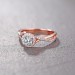 Round Cut Rose Gold 925 Sterling Silver White Sapphire Halo Engagement Rings