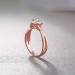 Round Cut Rose Gold 925 Sterling Silver White Sapphire Halo Engagement Rings