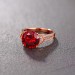 Round Cut Ruby Rose Gold 925 Sterling Silver Engagement Rings