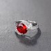 Round Cut Ruby 925 Sterling Silver Engagement Rings