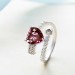 Heart Cut Ruby 925 Sterling Silver Promise Rings