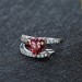 Heart Cut Ruby 925 Sterling Silver Promise Rings