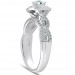 Round Cut White Sapphire 925 Sterling Silver Twisted Double Halo Engagement Ring