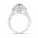 Cushion Cut White Sapphire 925 Sterling Silver Double Halo Engagement Ring