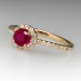 Round Cut Ruby Sapphire 925 Sterling Silver Halo Egagement Ring