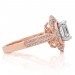 Rose Gold Emerald Cut White Sapphire Sterling 925 Silver Halo Engagement Ring