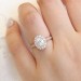 Rose Gold Oval Cut White Sapphire Sterling 925 Silver Classic Halo Engagement Ring