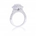 Cushion Cut White Sapphire 925 Sterling Silver Halo Engagement Ring