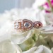 Rose Gold Round Cut White Sapphire 925 Sterling Silver Three-Stone Engagement Ring