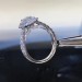 Emerald Cut White Sapphire 925 Sterling Silver Halo Engagement Ring