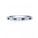 Emerald Cut Sapphire 925 Sterling Silver Wedding Bands