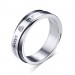 Black & Silver Titanium Steel Promise Rings for Couples
