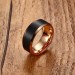 Tungsten Rose Gold & Black Men's Ring