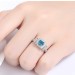 Princess Cut Aquamarine 925 Sterling Silver Promise Ring
