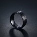 Black Round Cut White Sapphire Titanium Men's Band