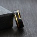 Fashion Round Cut Black & Gold Tungsten Men's Band