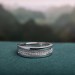 Round Cut White Sapphire 925 Sterling Silver Men's Wedding Band