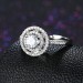 Round Cut Halo White Sapphire S925 Silver Engagement Rings