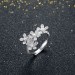Round Cut White Sapphire S925 Silver Petal Promise Rings