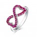 Lovely Round Cut Ruby S925 Silver Infinity Rings