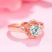 Round Cut White Sapphire Sterling Silver Rose Gold Promise Rings