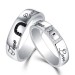 "Ture Love" Lock White and Black Sapphire s925 Silver Couple Rings