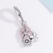 Pink & White Flowers Charm Sterling Silver