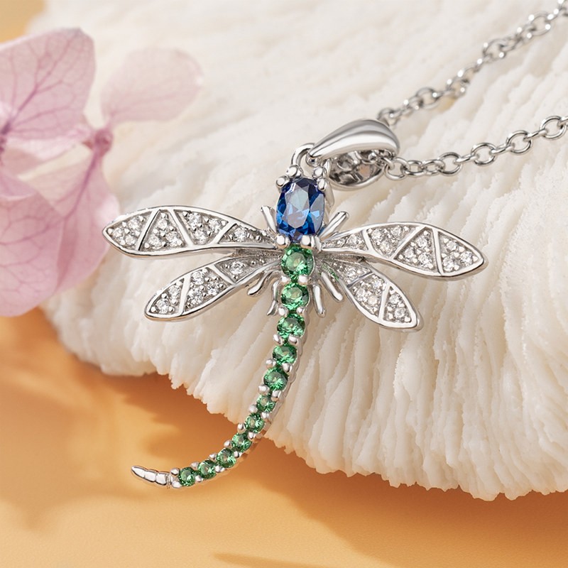 Emerald dragonfly necklace hot sale
