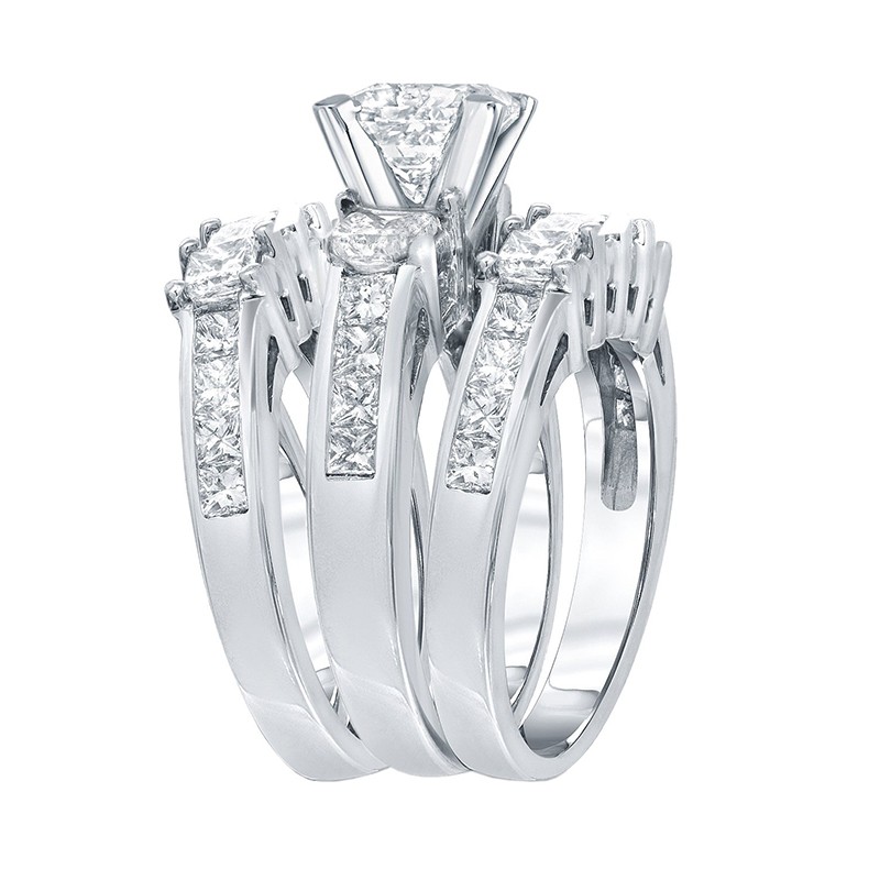 Sterling silver white sapphire bridal sets cheap