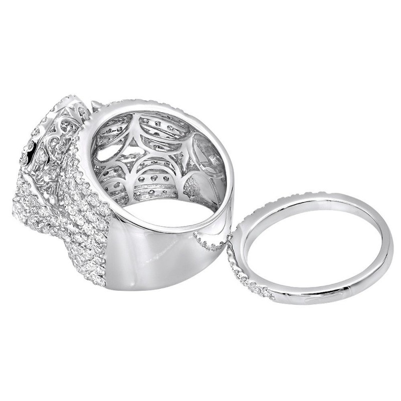 Round Cut White Sapphire Sterling Silver Halo Bridal Sets Joancee Jewelry