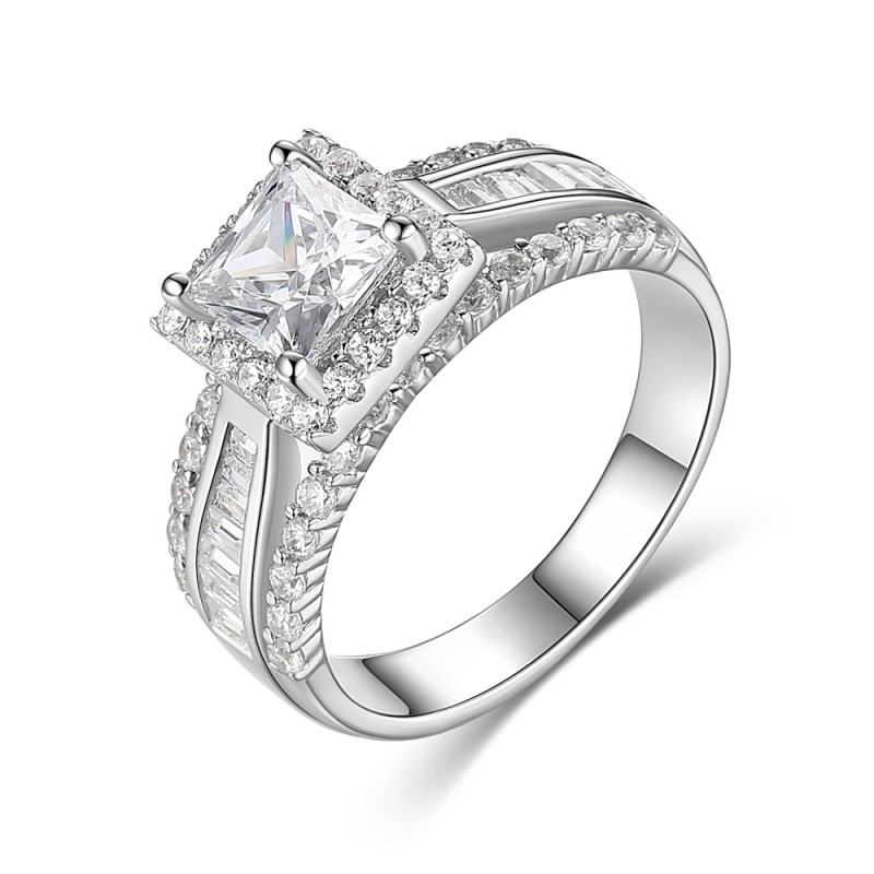 Amazing Princess Cut 925 Sterling Silver Women s Engagement Ring