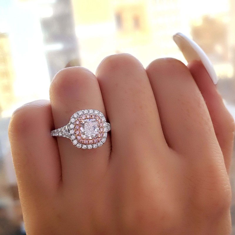 Halo white sapphire ring top
