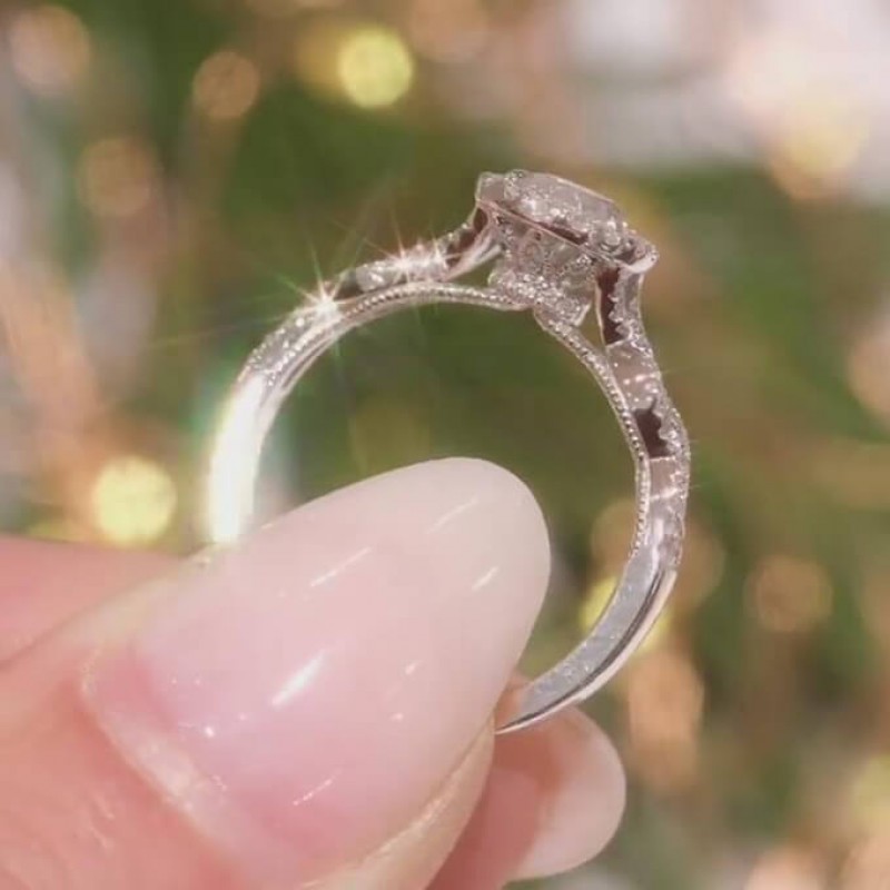 Pear cut white sapphire sterling silver twisted shop halo engagement ring