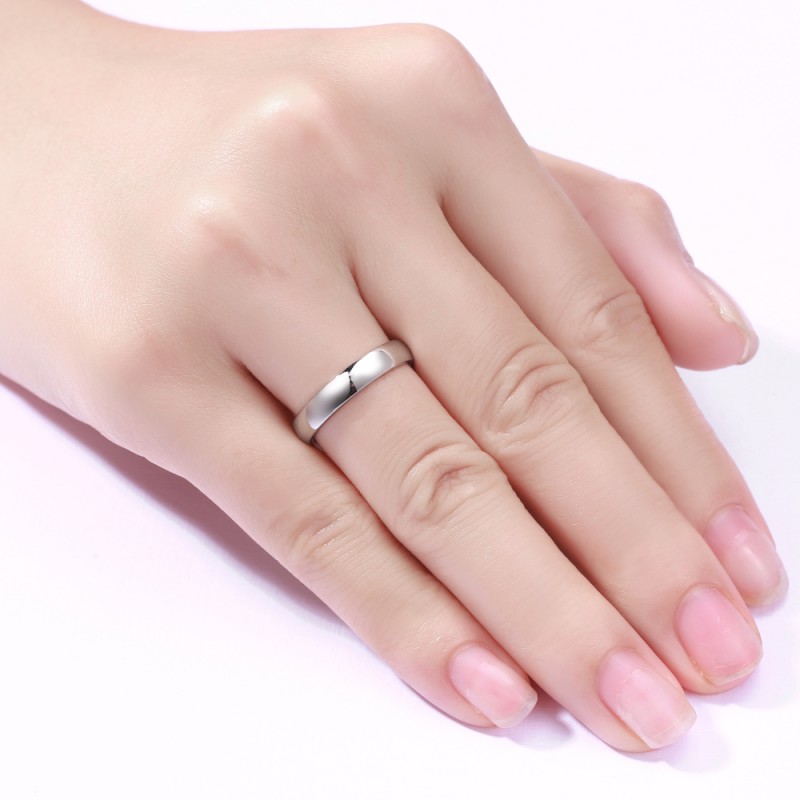 Plain silver women's wedding bands top