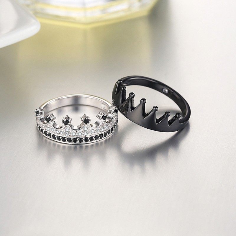 King and queen silver rings online
