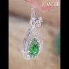 Delicate Pear Cut Emerald 925 Sterling Silver Swan Necklace - Joancee.com