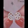 Round Cut Pink Sapphire 925 Sterling Silver Double Halo Stud Earrings - Joancee.com