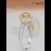 Round Cut Yellow Topaz 925 Sterling Silver Halo Engagement Ring - Joancee.com