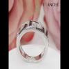 Black and White Sapphire 925 Sterling Silver Cross Women's Band - Joancee.com