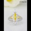 Art Deco Marquise Cut Yellow Topaz 925 Sterling Silver Engagement Ring - Joancee.com