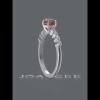 Round Cut Ruby 925 Sterling Silver Engagement Ring - Joancee.com