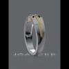 Round Cut White Sapphire 925 Sterling Silver Two Tone Men's Band - Joancee.com