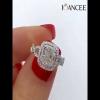 Cushion Cut White Sapphire 925 Sterling Silver Halo Twisted Engagement Ring