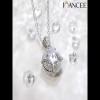 Oval Cut White Sapphire Sterling Silver Halo Pendant Necklace - Joancee.com